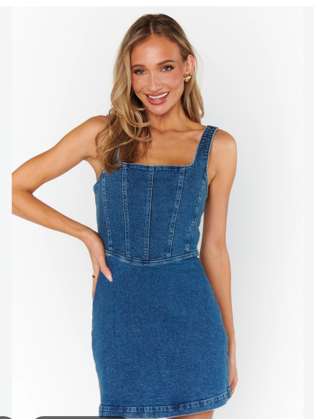 Show Me Your MuMu Blue Corset Denim Mini Dress - Picture 2 of 2